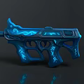 Futuristic Blue Sci Fi Gun With Glowing Patterns And Intricate Design Details