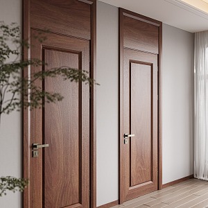 Chinese Style Room Door Single Door Solid Wooden Door 3d model