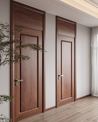 Chinese Style Room Door Single Door Solid Wooden Door 3d model