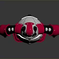 Cute Tech Inspired Animated Game Character With Gray Body Pink Gloves And Silver Mechanical Parts