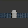 White Spacecraft Module With Solar Panels And Reflective Ground Surface 3d model
