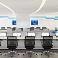 Modern Monitoring Room Intelligent Control Office 3d model