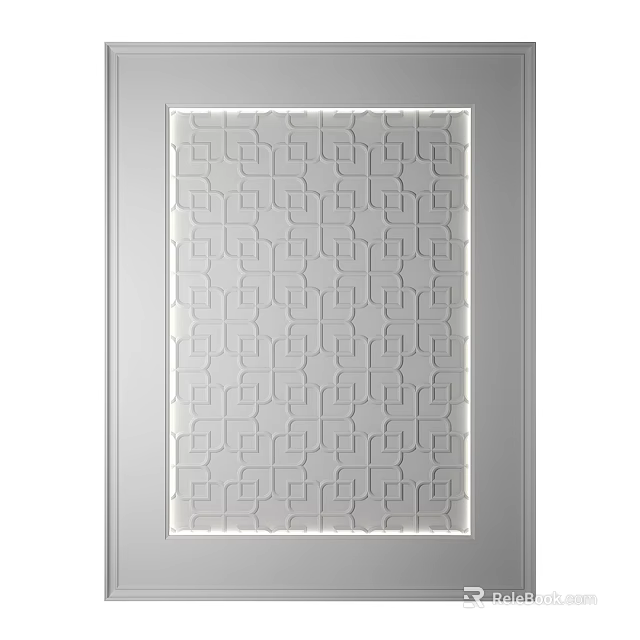 Modern White Ceiling Design Featuring Intricate Geometric Patterns And Clean Aesthetic Details 3d model