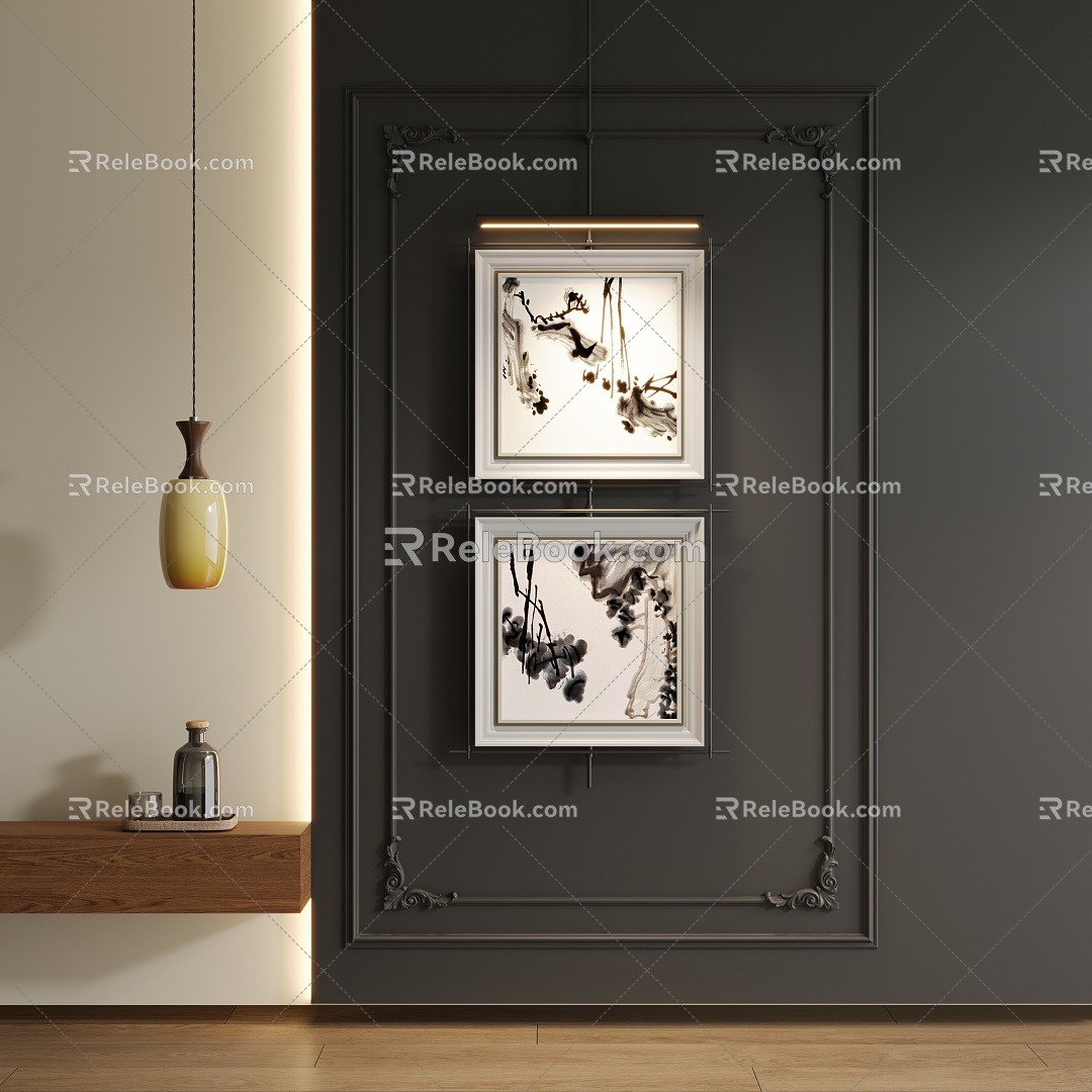 Modern Middle Ancient Style Decorative Painting 3d model