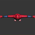 3D Character Model In Red Hoodie And Blue Cargo Pants With Arms Outstretched