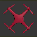 Pink Modern Drone Design Featuring Four Propellers And Camera In Dark Setting 3d model