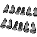 Black And White Patterned Shoes Including Flat Shoes And Sneakers In Two Rows