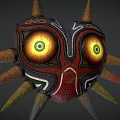 Heart Shaped Decorative Hat With Vibrant Colored Eyes Spiked Decorations And Intricate Textures