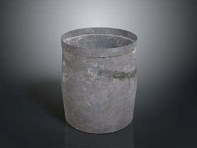 Gray Cylindrical Industrial Equipment With Textured Surface For Heavy Duty Use 3d model