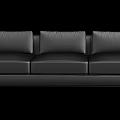 Modern Brown Leather Three Seater Sofa With Comfortable Cushioned Design 3d model