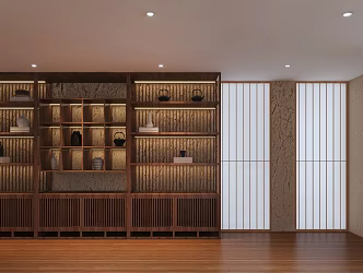 New Chinese Style Display Cabinet Tea Cabinet Bogu Rack Wine Cabinet Decorative Cabinet Storage Cabinet 3d model