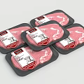 Premium Vacuum Packaged Fresh Raw Beef Steaks In Plastic Trays Displayed