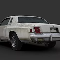 Old White Vintage Two Door Car With Dirty Exterior And Classic Design