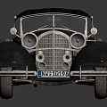 Elegant Vintage Classic Car With Curved Body Chrome Details And White Wall Tires