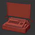 Vintage Computer Terminal With Green Screen Display And Retro Keyboard Design 3d model