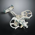 Futuristic Space Aerial Vehicle Model Featuring Multiple Rotors And Detailed Design