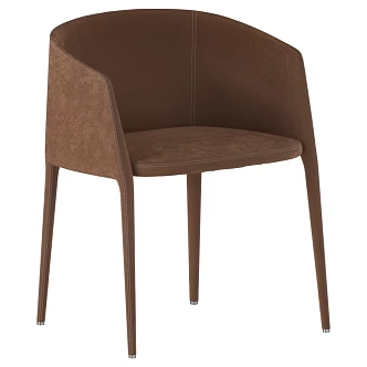 MDF Italia Modern Italian Single Chair Leather Single Chair Leather Dining Chair Leather Armchair 3d model