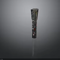 Artistic Totem Pole With Intricate Carvings And Colorful Symbol Patterns