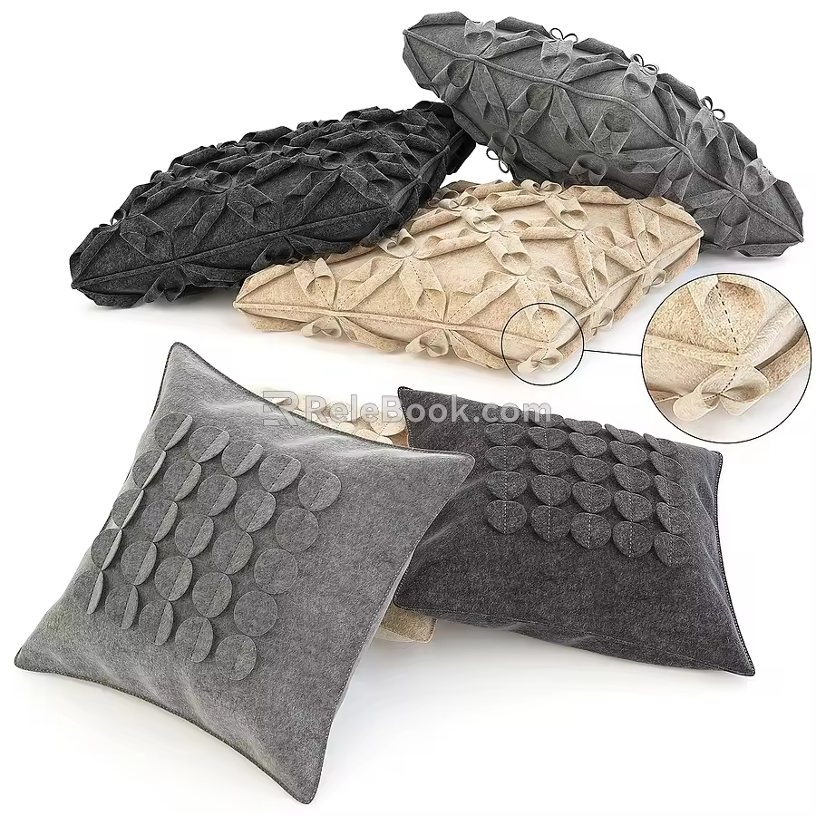 Square Pillow Sofa Pillow Fabric Pillow 3d model