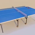 Portable Blue Ping Pong Table With Net Paddles And Balls For Indoor Sports Equipment Use