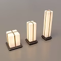 Modern Outdoor Lights With Three Different Sizes White Body And Dark Base 3d model