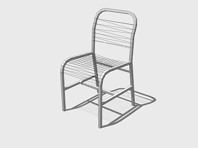Modern Minimalist Leisure Chair With Metal Linear Structure And Curved Backrest 3d model