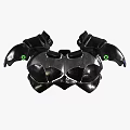 Black Mechanical Armor Clothing With Green Glowing Accents And Futuristic Design