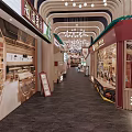 Traditional Chinese Restaurant Interior With Wooden Lanterns And Flower Display Area