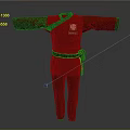 Traditional Red Martial Arts Uniform With Black Belt Yellow Trim And Insignia
