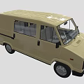 Beige Panel Van With Side Windows Sliding Doors And Functional Design 3d model