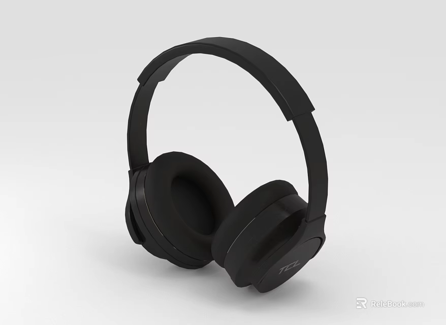 Modern Black Over Ear Headphones With Comfortable Ear Cups And High Quality Sound 3d model 