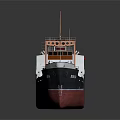 Cargo Ship With Red Bottom Black Upper Hull And Green Cranes On Deck 3d model