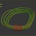 Brown Twisted Rope With Coiled Shape And Secure Knot Design Feature 3d model