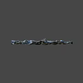 Vintage Wooden Boat Floating On Blue Wavy Water Surface With Oar