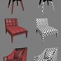 Modern Single Sofa Collection With Leather Fabric And Wooden Frame Design