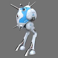 Blue And White Mechanical Robot Game Movie Character With Four Legs And Back Structures