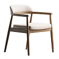 Modern Wooden Frame Leisure Chair With Upholstered Seat And Armrests