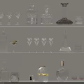 Elegant Transparent Glassware Display On Shelf With Bottles Wine Glasses And Decanters