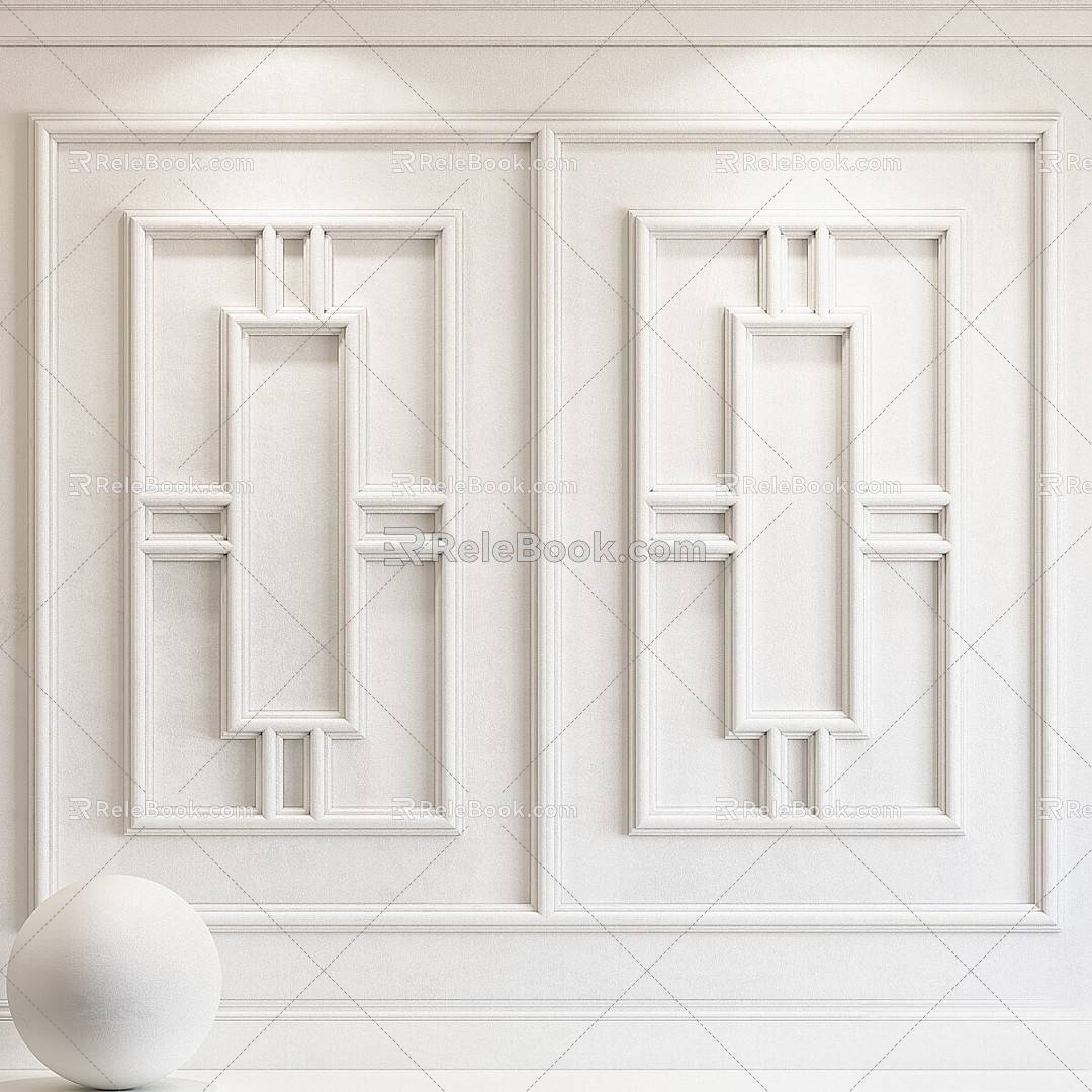 Vintage other decorative plaster molding concrete wall 3d model