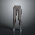 Stylish Gray Leggings With Knee High Strappy Boots Fitted Design For Daily Wear