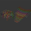 Modern Architectural Structure Models Featuring Interlaced Frame And Curved Form Design
