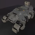 Heavy Duty Armored Utility Vehicles With Gray And Sand Exteriors And Top Mounted Gear