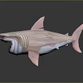 Pink Shark 3D Model With Open Mouth And Realistic Details
