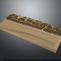 Long Decorative Wooden Board With Natural Landscape Pattern And Textured Surface Design