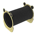 Frog Shaped Playground Equipment with Black Spiral Structure and Golden Edges for Kids