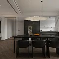 Modern Living Dining Room Interior With Sofa Coffee Table Area Rug And Large Windows