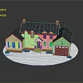 Classic Single Family House Exterior With Gray Roof White Walls Chimneys And Garage