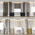 Elegant Modern Curtain Designs With Various Colors And Interior Window Decor 3d model