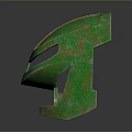 Ancient Rusted Green Metallic Weapon Helmet With Unique Design And Texture