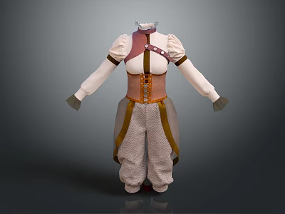 Huntress Warrior Woman Costume Hunter Costume Battle Jacket The Huntress 3d model